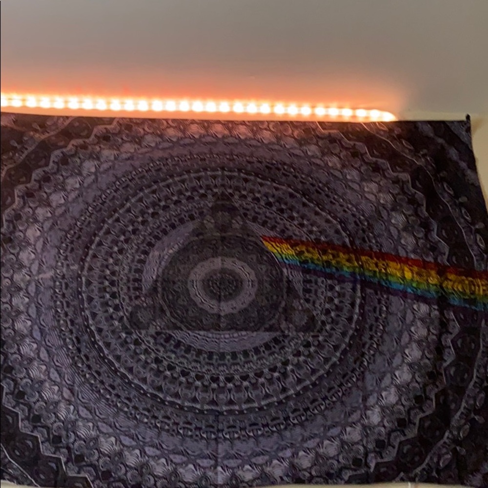 pink floyd dark side of the moon mandala tapestry